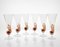 Amber Murano Glass and Pulegoso Nautilus Flutes from Cenedese, 1950s, Set of 6 4