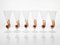 Amber Murano Glass and Pulegoso Nautilus Flutes from Cenedese, 1950s, Set of 6 2