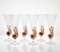 Amber Murano Glass and Pulegoso Nautilus Flutes from Cenedese, 1950s, Set of 6 9