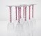 Pulegoso Murano Glass with Twisted Ruby ​​shank from Cenedese, 1950s, Set of 8 18