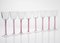 Pulegoso Murano Glass with Twisted Ruby ​​shank from Cenedese, 1950s, Set of 8 5