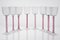 Pulegoso Murano Glass with Twisted Ruby ​​shank from Cenedese, 1950s, Set of 8 10