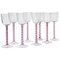 Pulegoso Murano Glass with Twisted Ruby ​​shank from Cenedese, 1950s, Set of 8 1