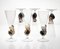 Brown Accent and Pulegoso Murano Glass Nautilus Flutes from Cenedese, 1950s, Set of 6 17