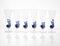Cobalt Pulegoso Murano Glass Nautilus Flutes from Cenedese, 1950s, Set of 6, Image 2