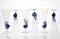 Cobalt Pulegoso Murano Glass Nautilus Flutes from Cenedese, 1950s, Set of 6, Image 10