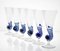 Cobalt Pulegoso Murano Glass Nautilus Flutes from Cenedese, 1950s, Set of 6, Image 6