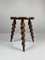 Modern French Farm Stool with Cork Screw Legs, 1950s 7