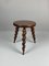 Modern French Farm Stool with Cork Screw Legs, 1950s 1
