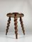 Modern French Farm Stool with Cork Screw Legs, 1950s 3