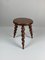 Modern French Farm Stool with Cork Screw Legs, 1950s 9