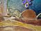 Kunst Wandfliese aus Keramik mit einem blühenden Baum in abstrahierter Landschaft, 1960er 9