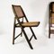 Vintage Klappstühle mit Bast, 1960er, 3er Set 9