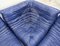 Togo Living Room Set by Michel Ducaroy for Ligne Roset in Blue Leather, France, 1980s, Set of 5, Image 10