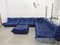 Togo Living Room Set by Michel Ducaroy for Ligne Roset in Blue Leather, France, 1980s, Set of 5, Image 9