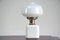 Lampe de Bureau Mushroom Mid-Century en Verre Blanc, 1970s 1