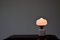 Lampe de Bureau Mushroom Mid-Century en Verre Blanc, 1970s 6