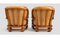Set of Vintage Wood and Leather Armchairs 5