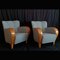 Set of Art Deco Armchairs with Silver Gray Fabric, 1930s, Image 1