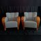 Set of Art Deco Armchairs with Silver Gray Fabric, 1930s, Image 3