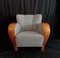 Set of Art Deco Armchairs with Silver Gray Fabric, 1930s, Image 5