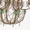 Lampadario con perline in cristallo e fiori verdi, Italia, Immagine 2