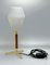 Mid-Century Tripod Brass & Teak Table Lamp from Kalmar, 1950s 1