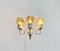 Mid-Century Swedish T526 Chandelier with Amber Colored Glasses by Hans-Agne Jakobsson for Hans-Agne Jakobsson Ab, 1960s, Image 13