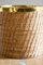 Wicker and Brass Vase Holder, 1980s 3