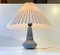 Staubblaue Tischlampe aus Keramik mit geometrischem Dekor von Einar Johansen für Søholm, 1960er 1