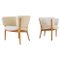 Charis Mid-Century di pelle di pecora e legno colorato, 1962, set di 2, Immagine 1