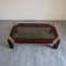 Coffee Table in Briar Root and Brass Inserts with Smoked Glass by Jean Claude Mahey, France, 1970s, Image 3