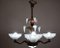 Art Deco Chandelier in Copper and Glass from Ezan, France, 1940s, Image 6