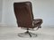 Sedia girevole in pelle, Danimarca, anni '70, Immagine 5