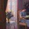 Henri-Charles Angéniol, Portrait of Young Woman Reading, Oil on Wood, 20th Century, Framed 5
