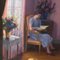 Henri-Charles Angéniol, Portrait of Young Woman Reading, Oil on Wood, 20th Century, Framed 3