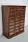 Vintage Dutch Oak / Mahogany Haberdashery Shop Cabinet, 1930s 5