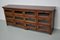 Niederländischer Vintage Teak Kurzwarenladenschrank / Vitrine 8