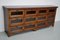 Niederländischer Vintage Teak Kurzwarenladenschrank / Vitrine 2