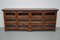 Niederländischer Vintage Teak Kurzwarenladenschrank / Vitrine 12