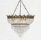 French Tiered Crown Waterfall Crystal Chandelier, 1930s 3