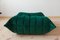 Bottle Green Velvet Togo Pouf by Michel Ducaroy for Ligne Roset 3