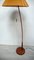 Lampada da terra Mid-Century moderna in teak con paralume plissettato, Germania, anni '50, Immagine 5