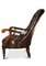 William IV Brown Leather Chesterfield Library Chair on Castors 2