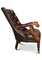 William IV Brown Leather Chesterfield Library Chair on Castors 7