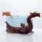 Dragon Tafelaufsatz aus mehrfarbigem Kristallglas & Glas von Daum, Frankreich, 1980er 4