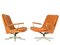 Set of Orange-Brown Leather Gentilina Armchairs by André Vandenbeuck for Strässle, 1960s 1