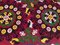 Handgefertigter Vintage Suzani Stoff mit Doppelter Blumenmitte, 1960er 2