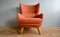Wing Back Armchair in Orange Tweed, 1940s, Image 1
