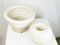 Cache Pot et Vase en Céramique Vernie Blanche et Beige par Bucci, Italie, 1980s, Set de 2 3